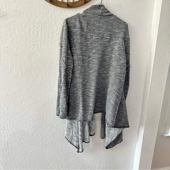 Free People In The Loop Open Front Textured Zip Sleeve Cardigan Medium - Picture 8 of 10